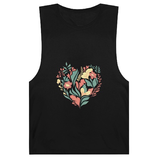 Colorful and Floral Heart Barnard Tanks