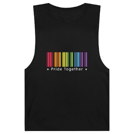 Pride Together, Rainbow Barcode : Pride Month Gift Barnard Tanks