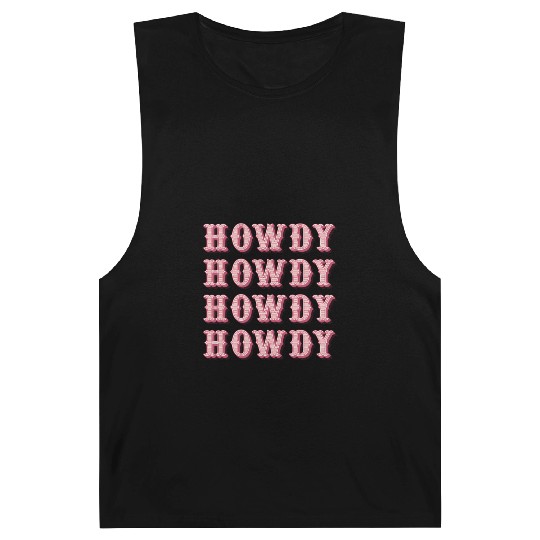 White Cowgirl Howdy Rodeo Western Cory Southern Barnard Tanks