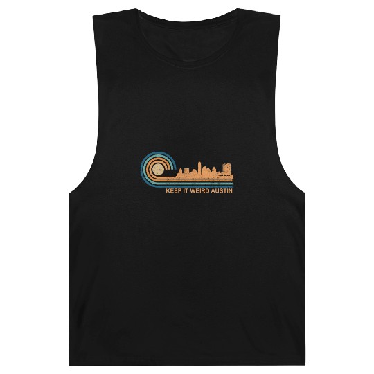Keep It Weird Austin Texas Skyline Retro Austinkee Barnard Tanks