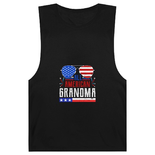All American Grandma Independence Day US Patriots Barnard Tanks