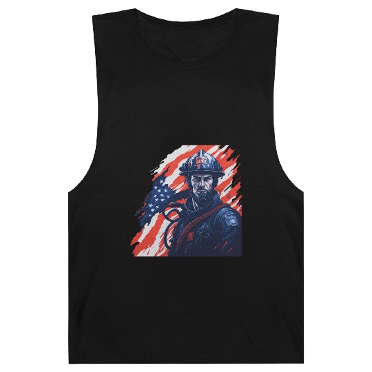 Firefighter USA Flag Design Barnard Tanks