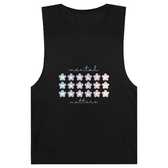 Mental Health Matters | Retro Flowers French Gray Barnard Tanks