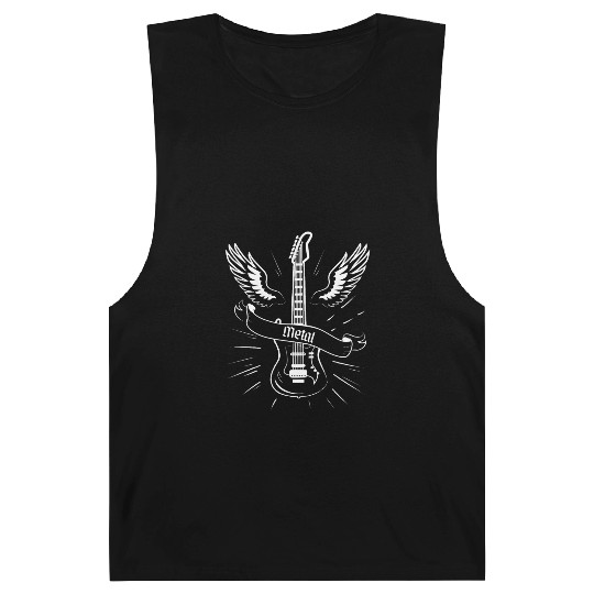 Black Hard Rock Guitar Barnard Tanks