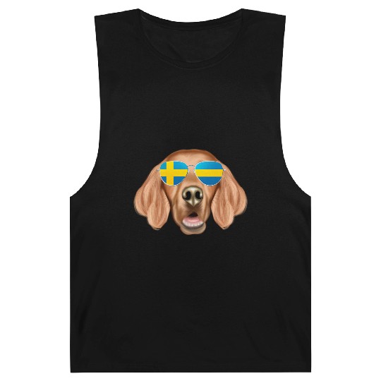 Swedish Flag Irish Setter Dog Sweden Pocket Barnard Tanks