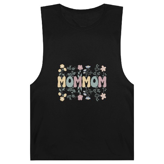 Groovy Mommom Grandmother Flowers Mommom Grandma Barnard Tanks