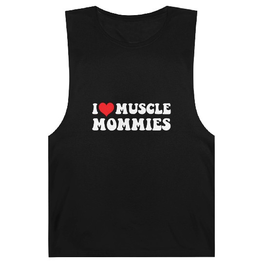 I Love Muscle Mommies Groovy I He Gym Barnard Tanks