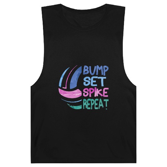 Volleyball Bump Set ke Repeat Blue Purplen Barnard Tanks