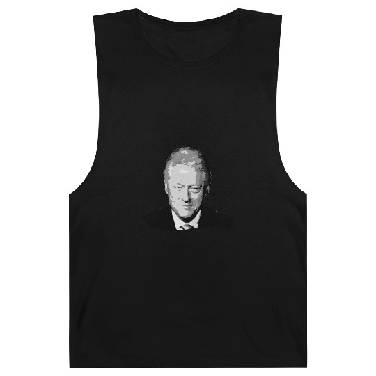 Bill Clinton Grayscale Pop Art Barnard Tanks