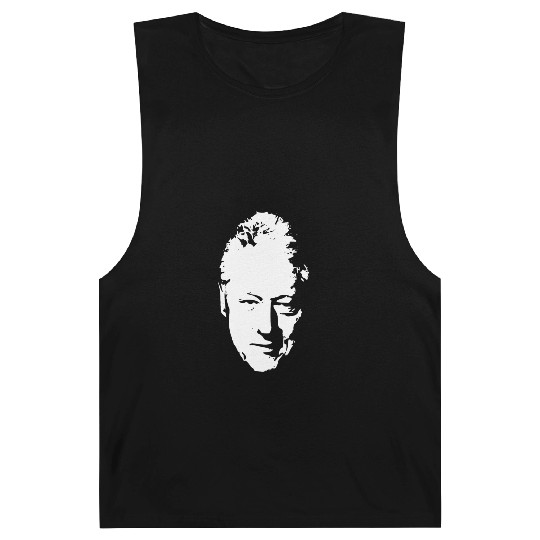 Bill Clinton White On Black Pop Art Barnard Tanks