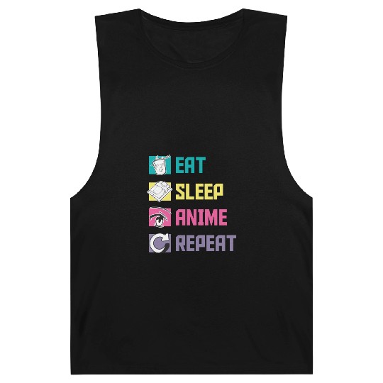 Eat Sleep Anime Repeat funny Barnard Tanks
