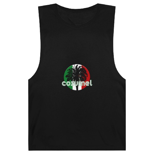 Cozumel Mexico Flag Native Palm Tree Mexican Barnard Tanks