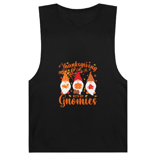 Thanksgiving With My Gnomies Funny Autumn Gnomes Barnard Tanks