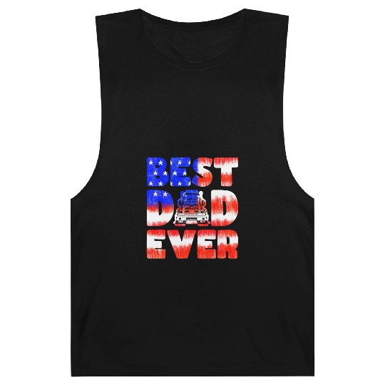 Best Dad Ever Us American Flag Father's Day Truck Barnard Tanks