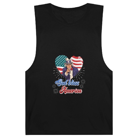 God Bless America Independence Day 4th July USA Barnard Tanks