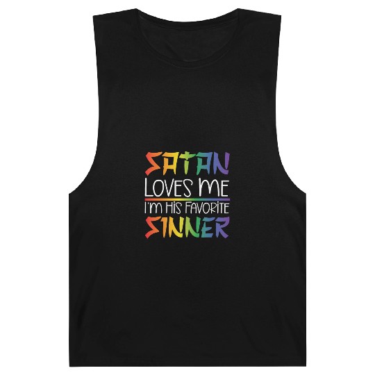 LGBT Gay Pride Rainbow Satan All Hail Gay Satan Barnard Tanks
