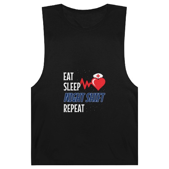 Eat Sleep Night Shift Repeat - Night Shift Nurse Barnard Tanks