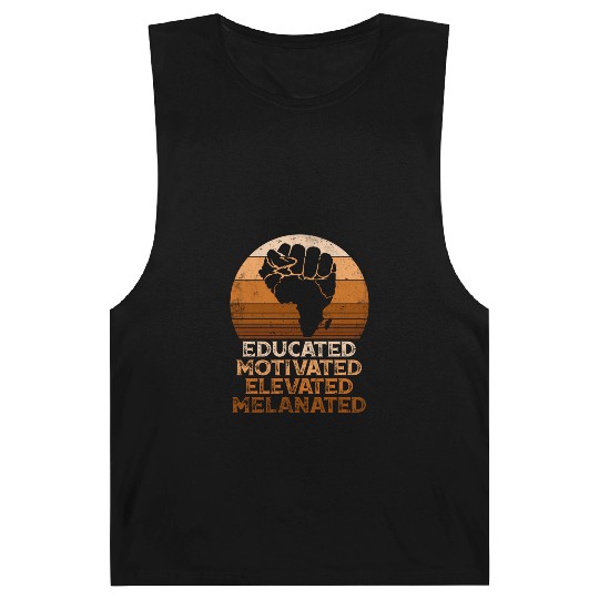 Juneteenth Educated Motivated Elevated Melanated M Barnard Tanks