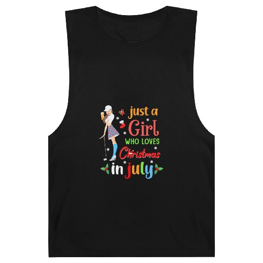 Just A Girl Who Loves Christmas In July Golf Barnard Tanks