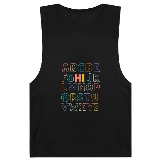 Funny Pre K Kindergarten Hi Alphabet Back To Barnard Tanks
