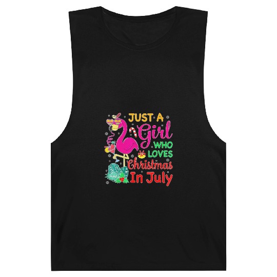 Just A Girl Who Loves Christmas In July And Barnard Tanks