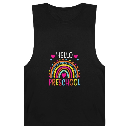 Hello Preschool Back To School Pre-K Teacher Barnard Tanks