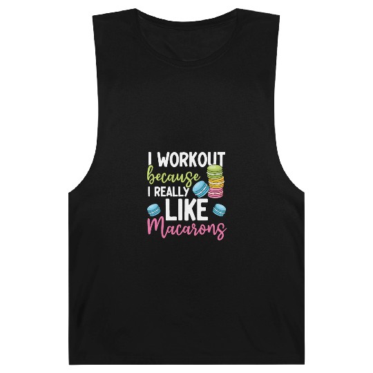 Funny Macaron Workout Ice Cream Sandwich Macaron Barnard Tanks