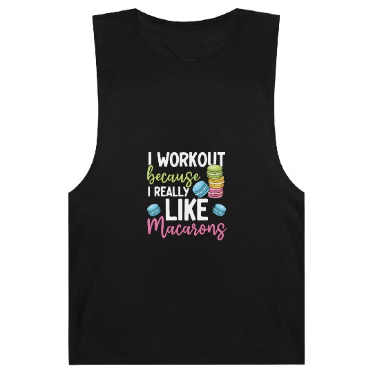 Funny Macaron Workout Ice Cream Sandwich Macaron Barnard Tanks