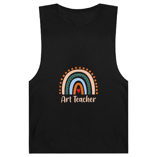 Art Teacher Boho Rainbow Back To School Barnard Tanks