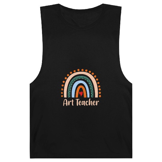 Art Teacher Boho Rainbow Back To School Barnard Tanks