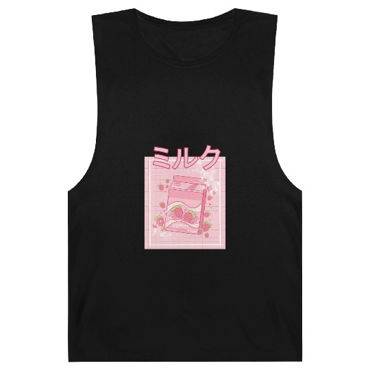 90S Japanese aii Strawberry Milk Shake Carton Barnard Tanks