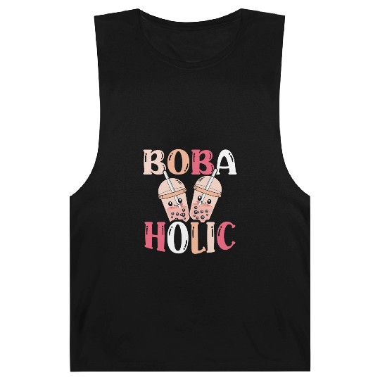 Bobaholic Bubble Tea Lover Boba Tea Drinker Korean Barnard Tanks