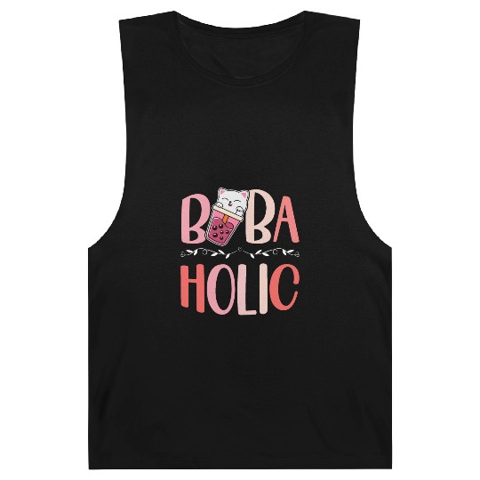 Bobaholic Bubble Tea Lover Boba Tea Drinker Korean Barnard Tanks
