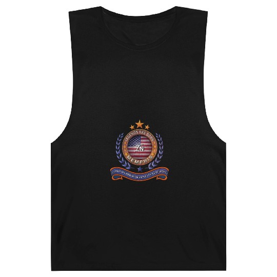 Legends of Memphis Tennessee Retro USA Flag Barnard Tanks