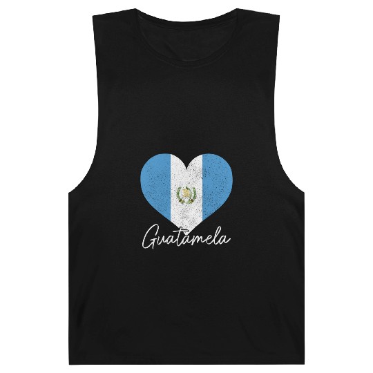 Guatemala Guatemalan Flag Pride Heart Chapina Barnard Tanks