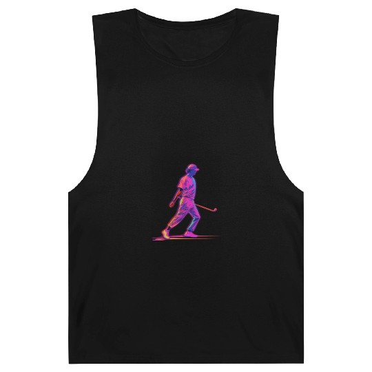 Golfer Golf Player Golfing 80s 90s Retro Barnard Tanks