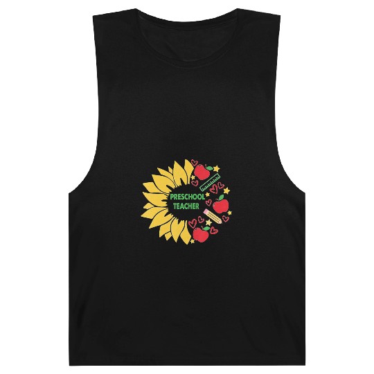 Preschool Teacher Sunflower Back To School Barnard Tanks