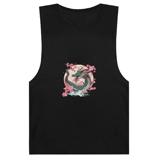 Japanese Dragon Cool Fantasy Chinese Asian Dragon Barnard Tanks
