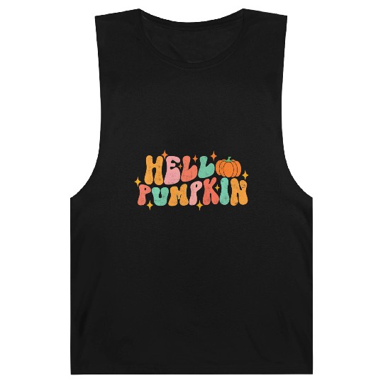 Hello Pumpkin Autumn Leaves Fall Thanksgiving Barnard Tanks