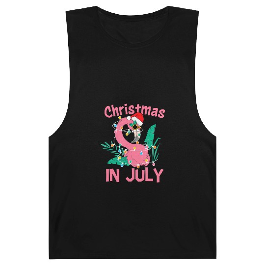 Funny Summer Beach Vacation Christmas In July Barnard Tanks
