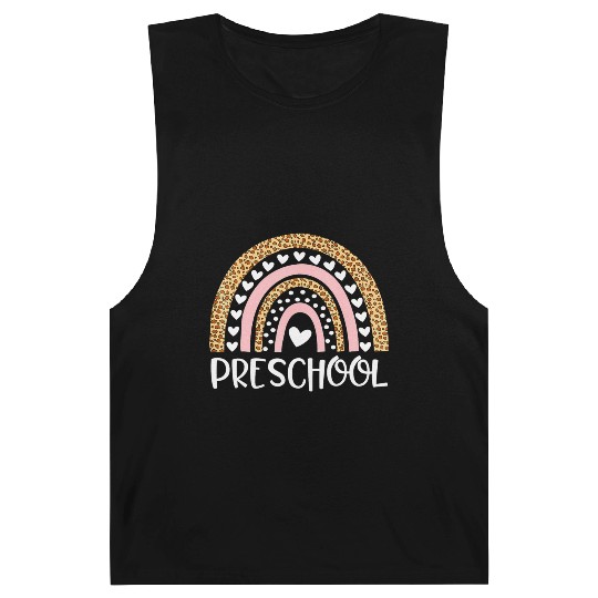 Preschool Teacher Leopard Rainbow Teacher Back To Barnard Tanks
