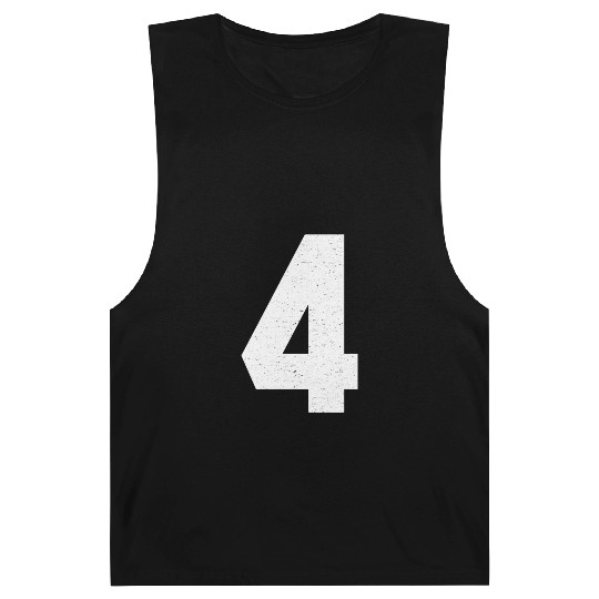 Jersey Block Number 4 Athletic Sports Uniform Back Barnard Tanks
