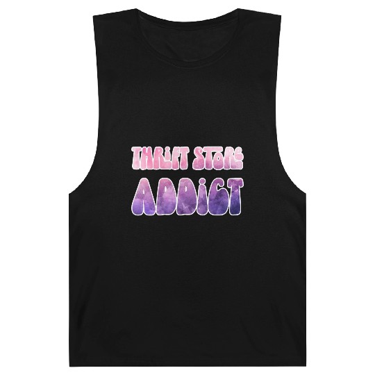 Thrift Store Addict pink watercolor Barnard Tanks