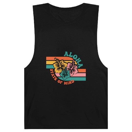 Aloha Hawaiian Islands Hawaii Surf Hibiscus Barnard Tanks