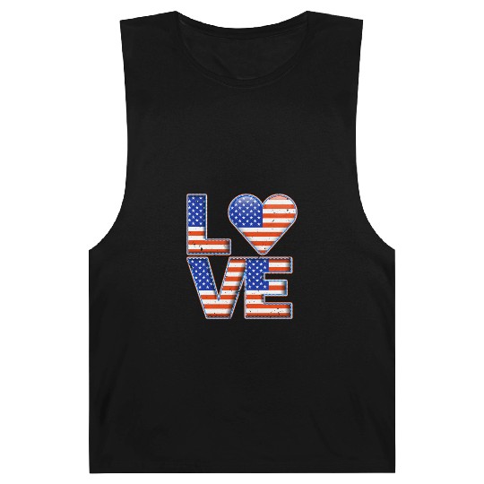 LOVE America Patriotism USA Independence Day Barnard Tanks
