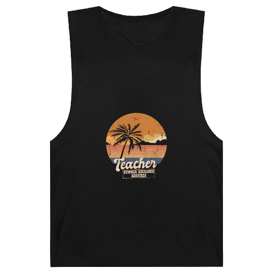 Funny Last Day Of School Teacher Summer Recharge Barnard Tanks