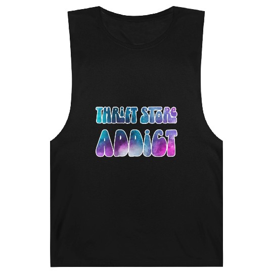 Thrift Store Addict blue purple watercolor Barnard Tanks
