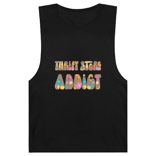 Thrift Store Addict brown floral Barnard Tanks