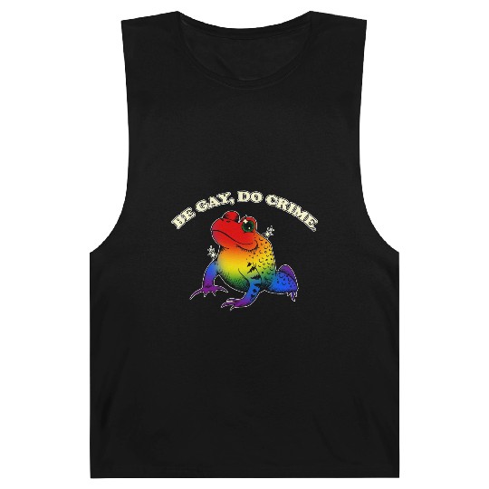 BGD crime - Vintage LGBT Rainbow Frog Meme Barnard Tanks