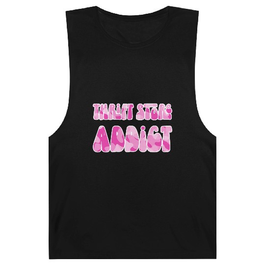 Thrift Store Addict pink camo Barnard Tanks
